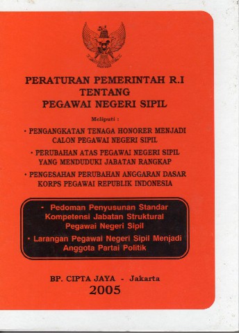 Peraturan Pemerintah RI tentang Pegawai Negeri Sipil
