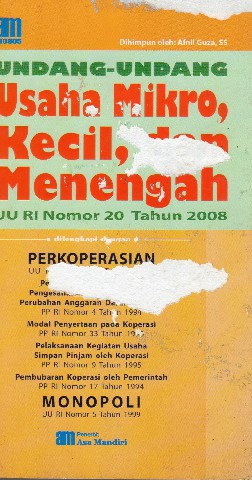 Undang-Undang Usaha Mikro, Kecil, dan Menengah UU RI Nomor 20 tahun 2008