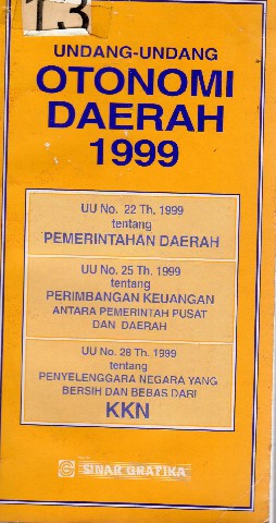Undang-Undang Otonomi daerah 1999