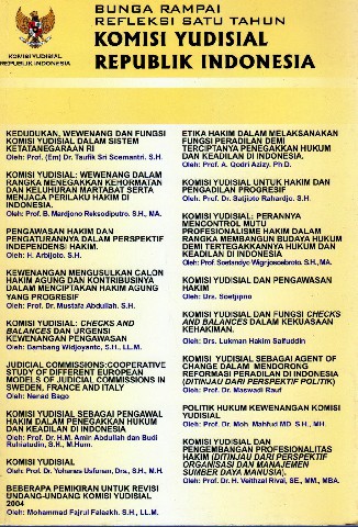 Bunga Rampai Refleksi Satu Tahun Komisi Yudisial Republik Indonesia