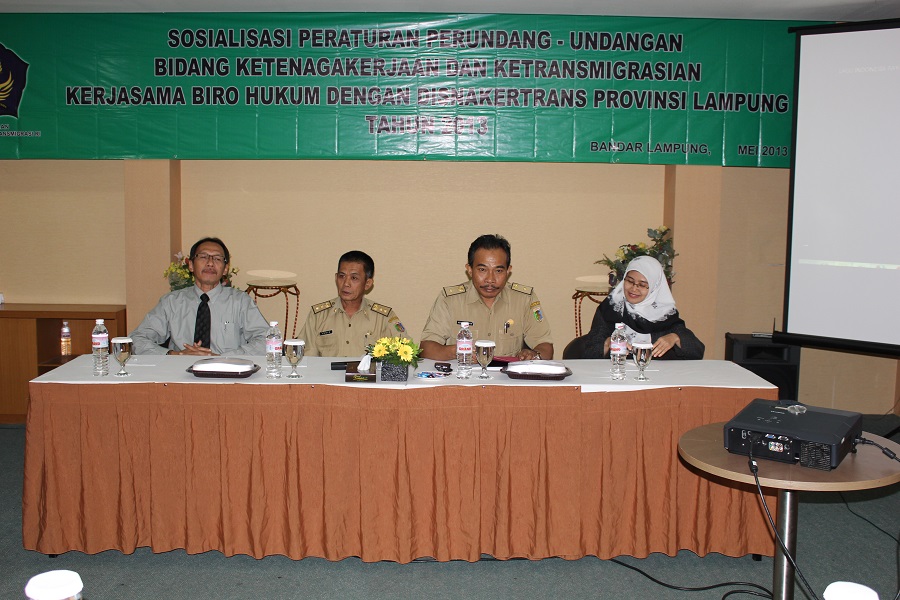 Sosialisasi PUU Bidang Nakertrans di Provinsi Lampung