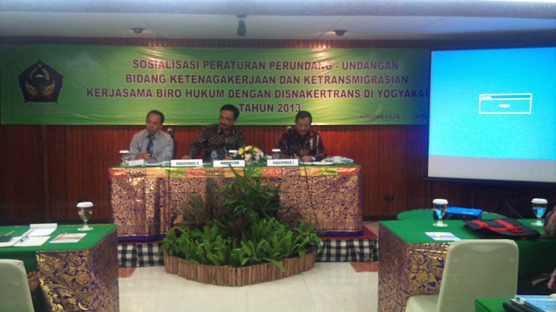 Sosialisasi PUU Bidang Nakertrans di Provinsi D.I Yogyakarta